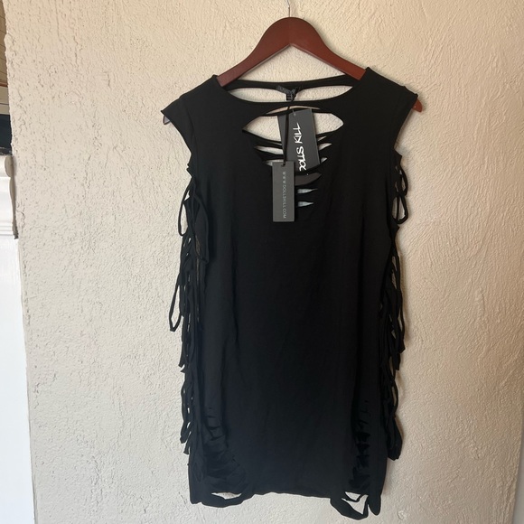 Dolls Kill Widow Portal to Hell Shredded Dress - Picture 2 of 9